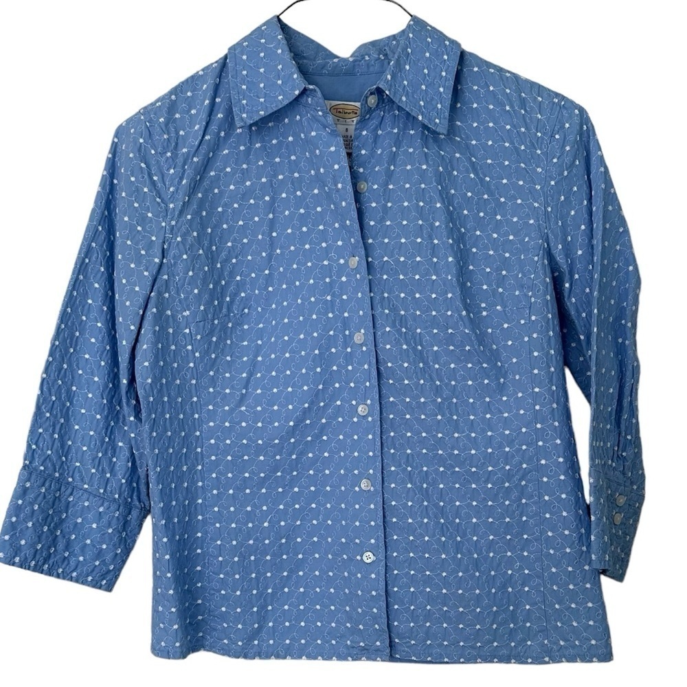 Talbots Shirt Blue Embroidered S
